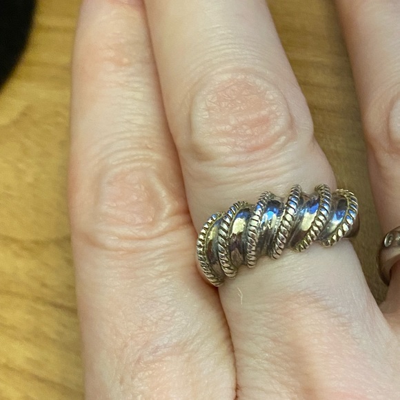 Vintage 925 sterling silver ring with twisted cords - Picture 2 of 7